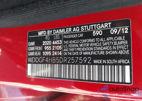 2013 Mercedes-Benz C 250 Sport from USA, damaged, VIN WDDGF4HB5DR257592